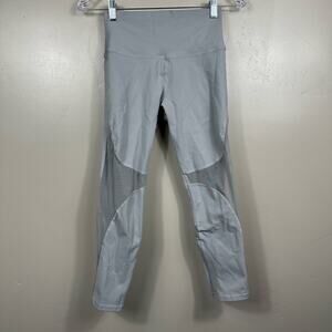 Alo Yoga Coast Mesh Grey High Rise Mesh Panel Leggings Grey Size Small